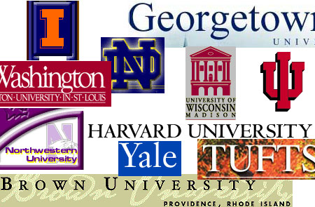 Collage of multiple college logos